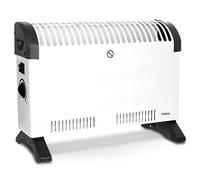 briebe Radiador Convector Eléctrico Aire Caliente, Regulador de Temperatura, Termostato Para Bajo Consumo, Silencioso, Portátil, Asas de Transporte, 3 Niveles Potencia 750W, 1250W, 2000W (Blanco)