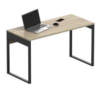 Briebe Smuk Escritorio Mesa de Ordenador Oficina Estudio, Patas Estructura Metálica Industrial 76x135x60cm, , Madera Brown