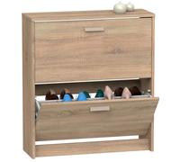 Briebe nova zapatero entrada recibidor, mueble auxiliar estrecho zapatos, 2 puertas, madera 82x74x25 cm, , madera