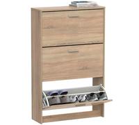 Briebe nova zapatero entrada recibidor, mueble auxiliar estrecho zapatos, 3 puertas, madera 119,5x74x25 cm, , madera