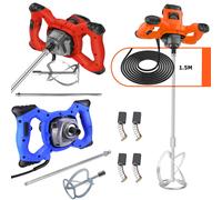 BRIEFNESS Mezcladora Manual de 6 Velocidades Metálicas para Pintura, Yeso y Mortero - Batidora Eléctrica 3000W con Varilla M14, Paleta Mezcladora para Cemento, Lechada y Enlucido Naranja y negro