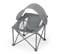Bright Starts Asiento de viaje Pop 'N Chill, para uso en interiores o exteriores, con capota UPF 50+, color gris, de 0 a 6 meses