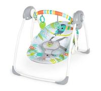 Bright Starts – Columpio portátil Rainforest Vibes TrueSpeed, 6 vel., arnés 5 puntos, 0-9 meses