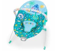 Disney Stitch Hamaca vibratoria para bebé Ohana Paradise de Bright Starts, Barra de juguetes desmontable, 2 juguetes incluidos, para 0-6 meses