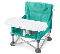 Bright Starts, Elevador Portátil Pop 'N Sit, Uso Interior y Exterior, Asiento de Suelo con Bandeja para Comer, Cerceta, 6 Meses a 3 Años