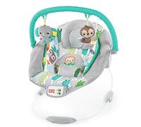 Bright Starts, Hamaca para bebés Jungle Vines con vibraciones relajantes y 7 melodías, con arco de juegos, 2 juguetes, reclinable, arnés de 3 puntos, a partir de recién nacido