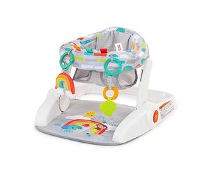 Bright Starts Learn-to-Sit - Asiento de suelo para bebé, 2 posiciones, silla portátil, incluye juguetes sensoriales, unisex, 4-12 meses