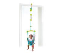 Bright Starts, Saltador de Puerta y Columpio Interior Bounce 'n Spring Deluxe con 4 juguetes de actividad, correa ajustable, asiento lavable, a partir de 6 meses