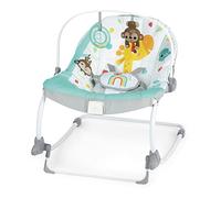Bright Starts Wild Vibes Hamaca para Bebés con vibraciones relajantes, arco de juegos, arnés con 5 puntos, Unisex, Recién Nacido +