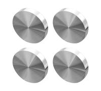 BRIGHTFUFU Adaptador de Pletina Aluminio Redonda para Mesa de Cristal y Mesa de Té, Discos de Aleación de Aluminio Plateados, 4 Piezas para Uso en Hogar y Oficina