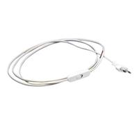 Brightium Cable plano de 2 m color blanco con conexión a clavija; ideal para conectar dispositivos eléctricos y cargar aparatos electrónicos.