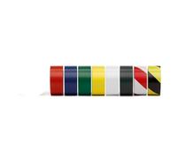 Brightium Cinta señalizadora PVC amarillo y negro 33x50mm, ideal para demarcación de áreas peligrosas y organización de espacios.
