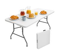 Brigros - Mesa Plegable de jardín Mesa de Camping, Buffet, Cocina | Mesas Plegables en maletín con asa Que Ahorra Espacio (180 x 70 x 74)