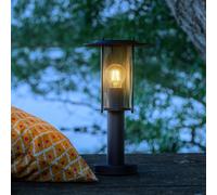BRILLIANT, aplique exterior para la base de la pared DETROIT | Iluminación para caminos a una altura de 40 cm | 1 x casquillo E27, máximo 20W | IP44 | Metal/plástico