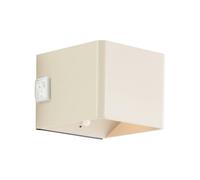 Brilliant Aplique para exterior recargable LED Iseo, beige, ancho 10 cm, sensor