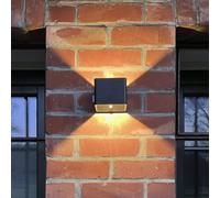Brilliant Aplique para exterior recargable LED Iseo, negro, ancho 10 cm, sensor