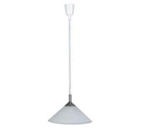 Brilliant Ariana 73578/13 - Lámpara de techo colgante con espiral retráctil (1 bombilla E27 de máx. 100 W, cristal/metal/plástico), color blanco y gris