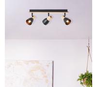 BRILLIANT, foco empotrable DAINTREE | 48 cm de longitud | E14, máx. 28 W | Cabezales orientables | Metal/madera