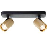 BRILLIANT: Foco empotrado de 2 luces, modelo Marty, color dorado, IP20, con portalámparas GU10, 10 vatios, con tecnología LED regulable. Incluye fuente de luz LED y es reemplazable