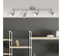 BRILLIANT, foco LED Amalfi, modelo de 4 luces, estructura de hierro | Incluye 4 lámparas reflectoras LED PAR51, GU10, de 3W (250 lúmenes, 3000K) | Cabezales orientables