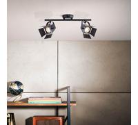 BRILLIANT, foco LED para cine, modelo Spotrohr 2flg, color mate. Incluye 2 lámparas reflector LED PAR51, GU10, de 5W (380 lúmenes, 3000K). Cabezales articulados