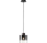 BRILLIANT Lámpara colgante Beth, 20 cm, color café/vidrio ahumado | 1x A60, casquillo E27, 60W, bombilla estándar | Altura ajustable / Cable cortable | Adecuada para bombillas LED