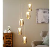 Brilliant Lámpara colgante LED Metropolis de cristal ahumado 5 luces EC:EPREL:777798