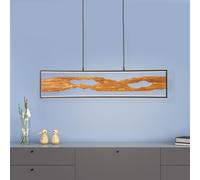 BRILLIANT: Lámpara colgante LED negra CHAUMONT | Lámpara colgante con altura ajustable y luz de color blanco cálido | 150 cm de altura x 8,5 cm de ancho | 17 W, 2300 lúmenes, 3000 Kelvin | Aluminio/Me