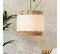 BRILLIANT Lámpara colgante WATERLILLY | Lámpara colgante natural hecha de agua. | Diámetro: 35 cm, Altura: 140 cm | Textil/agua/metal | 1x casquillo E27, máximo 60W | /marrón/blanco