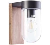 Brilliant Aplique de exterior CABAR - E27 - 1x40W - Madera oscura y negro