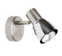 BRILLIANT lámpara lava aplique de pared hierro/cromo | 1x R50, E14, 40W, adecuado para lámparas reflectoras (no incluidas) | Escala A ++ a E | Cabeza giratoria