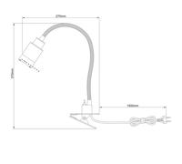 Brilliant Lámpara mesa pinza Andres cuello flexible níquel