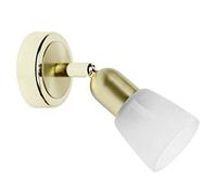 BRILLIANT lámpara Sofia aplique de pared latón/alabastro blanco | 1x D45, E14, 40W, adecuado para lámparas de caída (no incluidas) | Escala A ++ a E | Cabeza giratoria