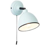 BRILLIANT lámpara Telio aplique de pared interruptor de luz azul claro | 1x D45, E14, 28W, adecuado para lámparas de caída (no incluidas) | Escala A ++ a E | Con interruptor de tiro