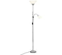 Brilliant Lampe Spari LED Deckenfluter Lesearm silber/weiß | 1x LED-A60, | Lámpara de techo con luz blanca cálida - Lámpara de pie decorativa