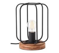 Brilliant LED de Mesa Tosh Negro/Madera 4,3W E27 Philips Filamento Interruptor