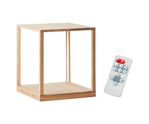 Brilliant LED Stehleuchte Würfel aus Holz Eiche 25W Warmweiß Dimmbar