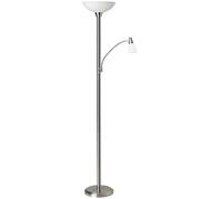 Brilliant Lucy - Lámpara de pie con brazo de lectura, E27 LED, 1 x 7 W, 470lm, 3000 K, metal cristal, hierro g93004/13