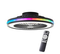 Brilliant Palmero - Lámpara LED de techo (46,5 cm, con ventilador, metal negro, 40 W, LED integrado)