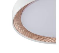 Brilliant Plafón LED Waldo, blanco/oro rosa, Ø 48,5 cm, CCT, atenuable. EC:EPREL:2602727