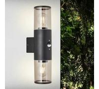 Brilliant Sergioro Outdoor Applique 2L con detector, Depoli Black