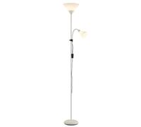 Brilliant Spari Deckenfluter mit Leselampe beige - LED Stehlampe - 1,8 m | 180cm, E27+E14 Fassung, verstellbarer Arm, Aluminium/Kunststoff,