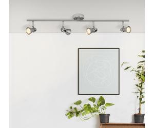 BRILLIANT Spotrohr Sanny | Foco de techo de 4 luces | Metal | Hierro/Cromo | Cabezales orientables | 4x GU10, máximo 7W