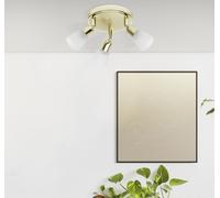 BRILLIANT Spotrondell Sofia | Foco empotrado de techo | Metal/Vidrio | Latón/Blanco | Cabezales orientables | 3 luces | 3 x E14 máx. 40 W