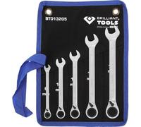 BRILLIANT TOOLS BT013205 Juego de llaves de estrella de carraca, conmutables, 5 pzs, 8 - 19 mm [Powered by KS TOOLS]