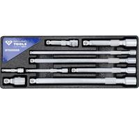 BRILLIANT TOOLS BT020009 Juego de prolongadores de inclinación 1/4" + 3/8" + 1/2", 9 pzs [Powered by KS TOOLS]