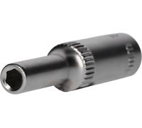 BRILLIANT TOOLS BT020950 Llave de vaso hexagonal de 1/4", versión larga, 4 mm [Powered by KS TOOLS]