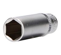 BRILLIANT TOOLS BT020958 Llave de vaso hexagonal de 1/4", versión larga, 12 mm [Powered by KS TOOLS]