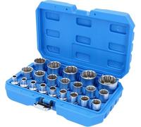 BRILLIANT TOOLS BT022405 Juego de llaves de vaso 1/2", doce cantos, cortas, 21 pzs, 8 - 36 mm [Powered by KS TOOLS]