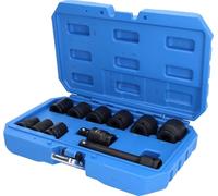 BRILLIANT TOOLS BT022645 Juego de llaves de vaso de impacto 1/2", hexagonales, 11 pzs, cortas [Powered by KS TOOLS]